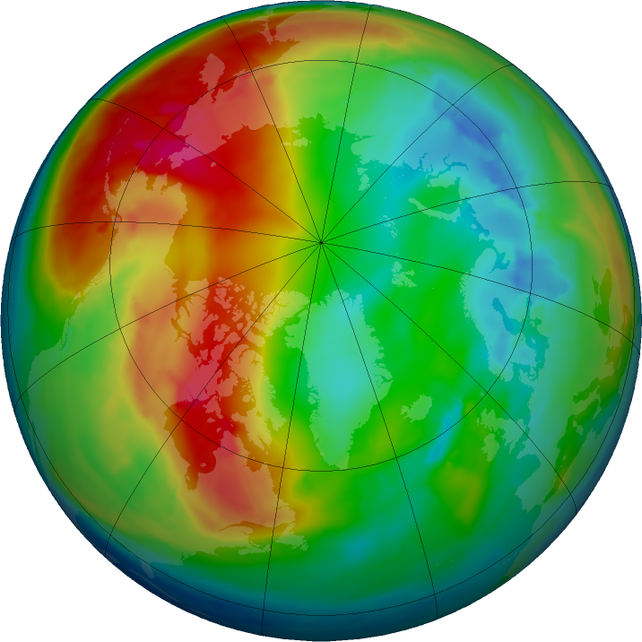 Arctic ozone map for 27 January 2016